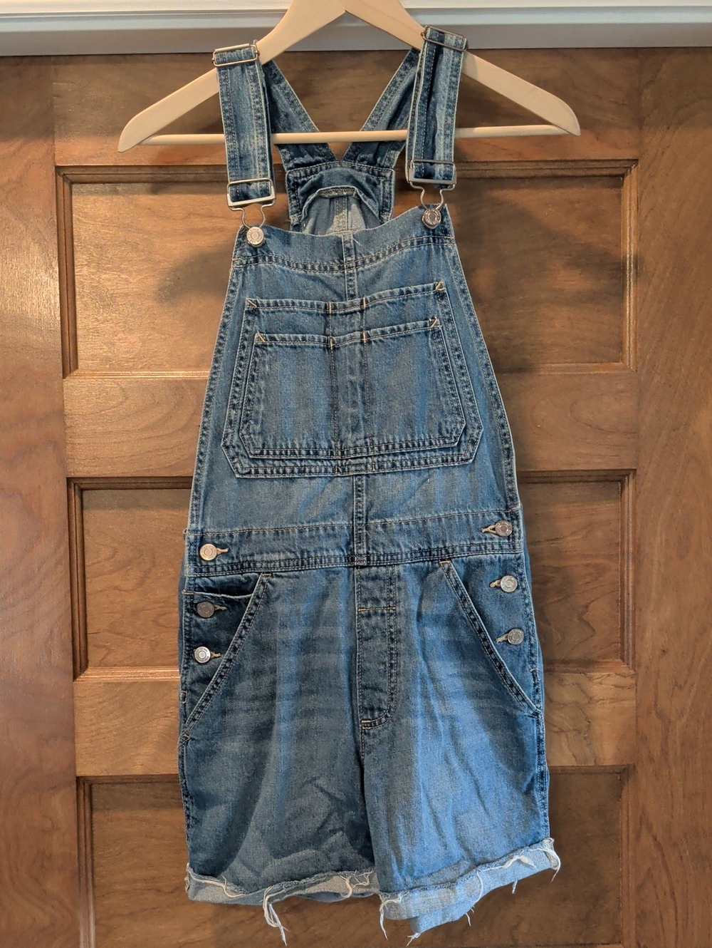 GAP Light Blue Denim Overalls Shorts XS